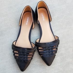 Express Black Pointed Flats (Sz 7)